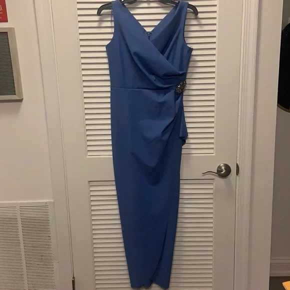 green emerald velvet dress Alex Evenings Petite Sequin Sweetheart Wrap Gown - Ice Sage